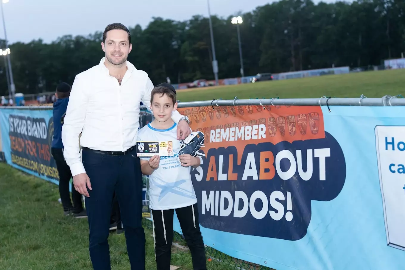 LBA baseball event banner "It's All About Middos!"